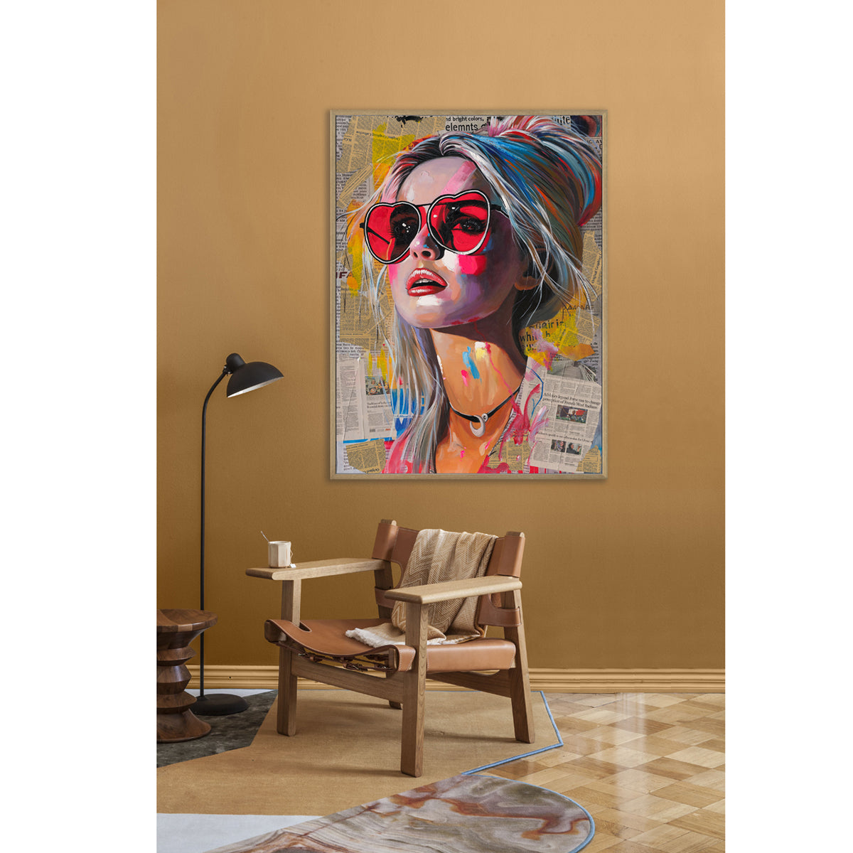 Cool Grey Abstract Female Portrait Art #P4017