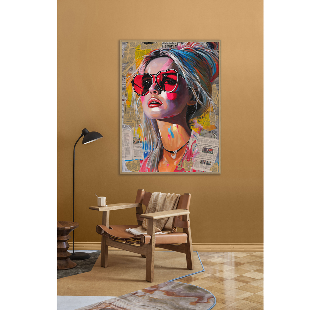 Cool Grey Abstract Female Portrait Art #P4017