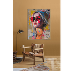 Cool Grey Abstract Female Portrait Art #P4017
