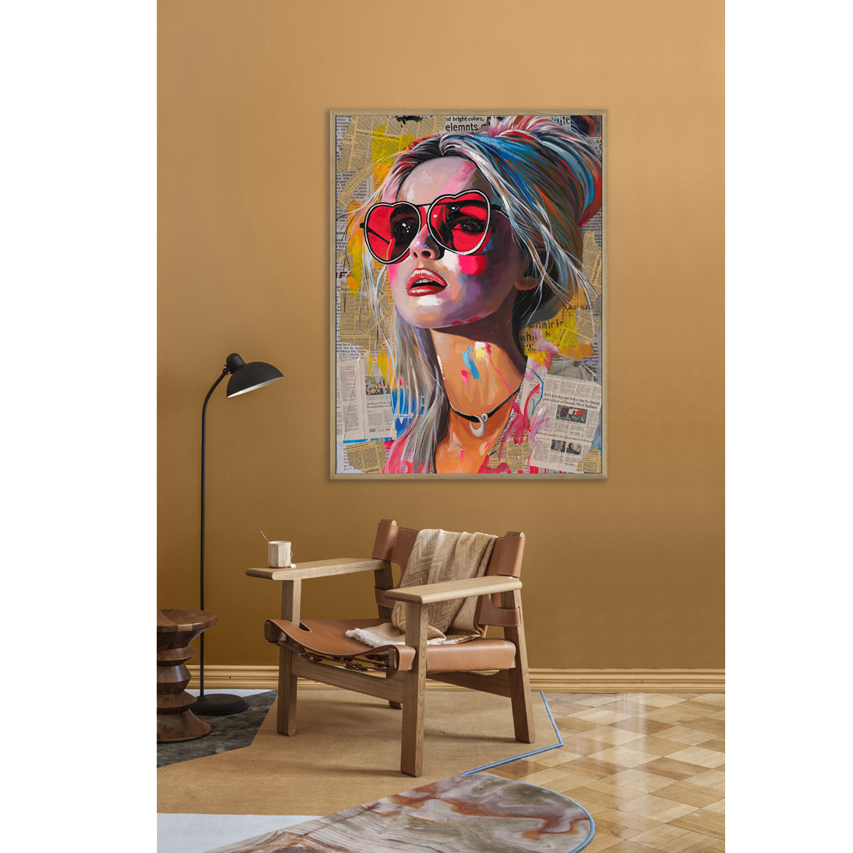 Cool Grey Abstract Female Portrait Art #P4017