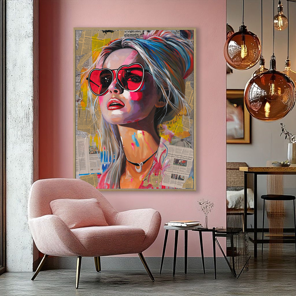 Cool Grey Abstract Female Portrait Art #P4017