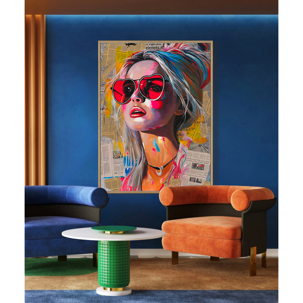 Cool Grey Abstract Female Portrait Art #P4017