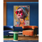 Cool Grey Abstract Female Portrait Art #P4017