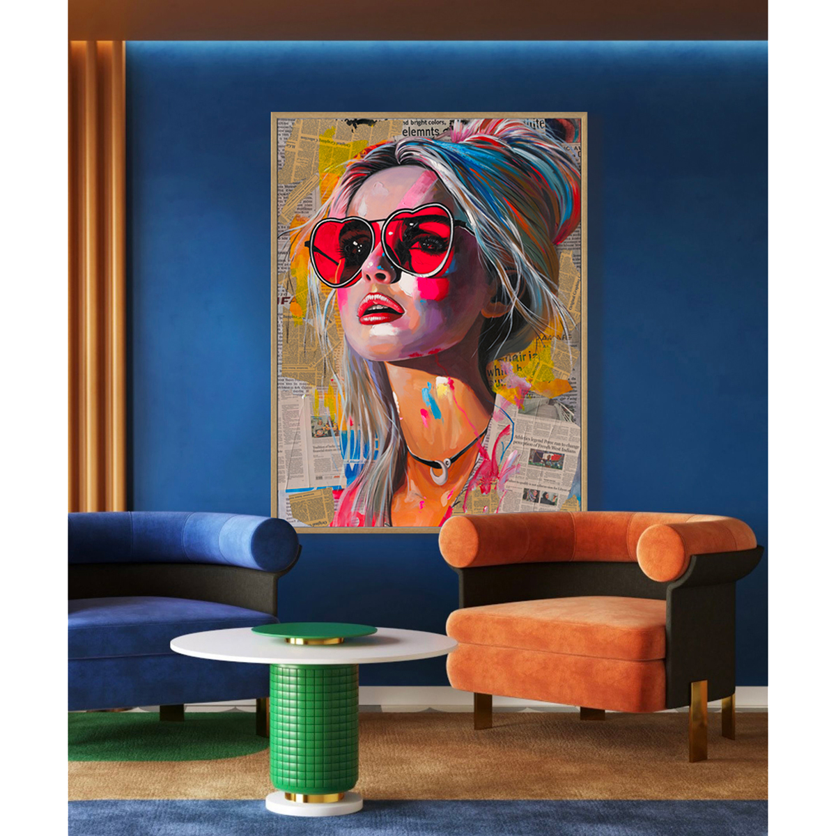 Cool Grey Abstract Female Portrait Art #P4017