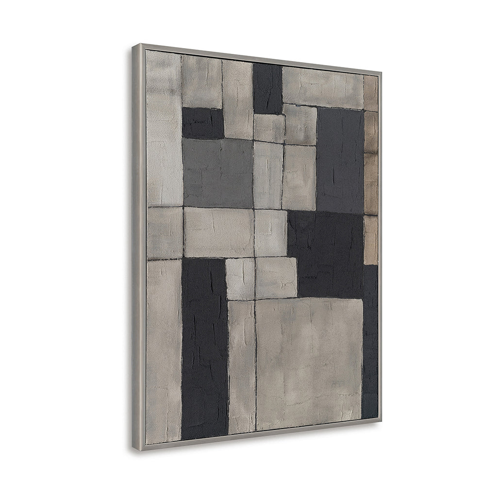 Geometric Grey Black Abstract #P4505