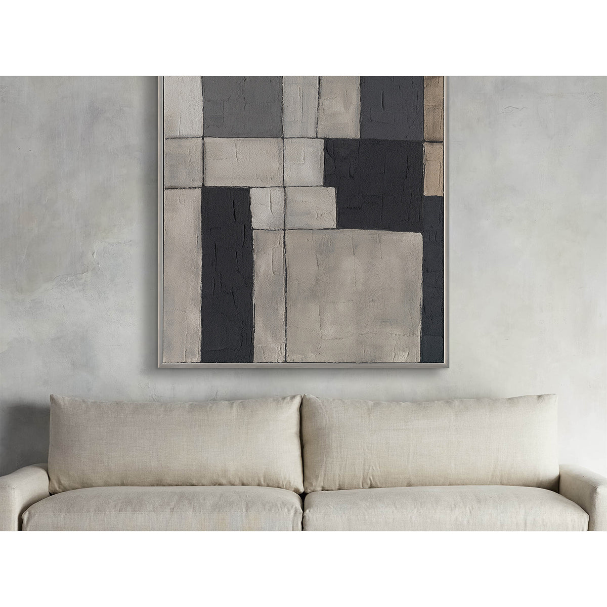 Geometric Grey Black Abstract #P4505