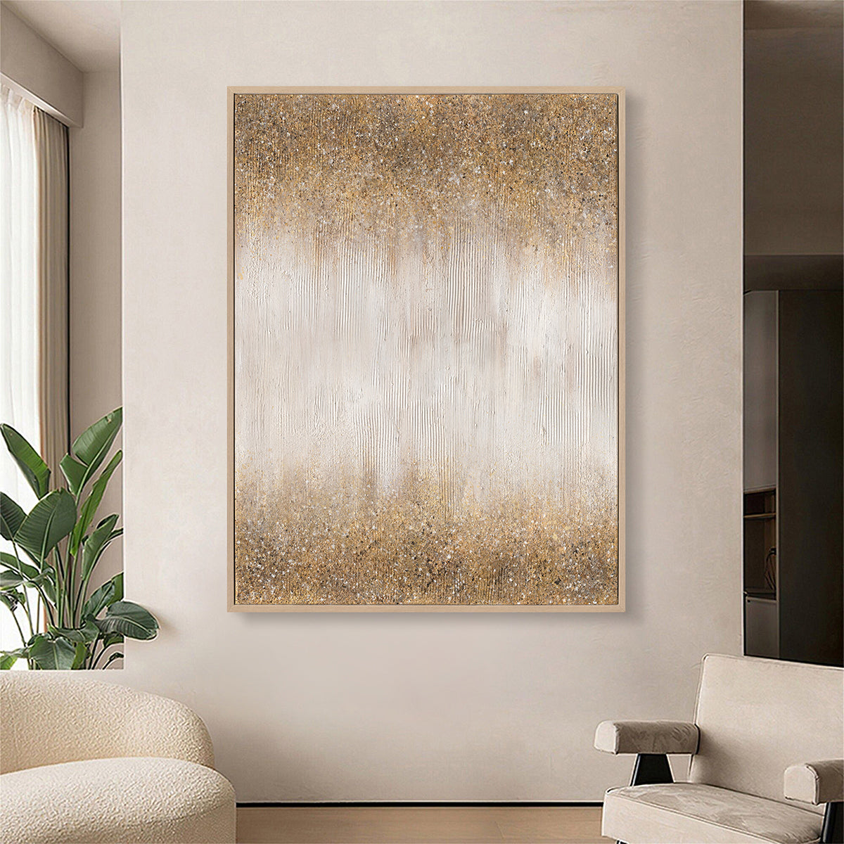 Gold Gradient Textured Art #P4506