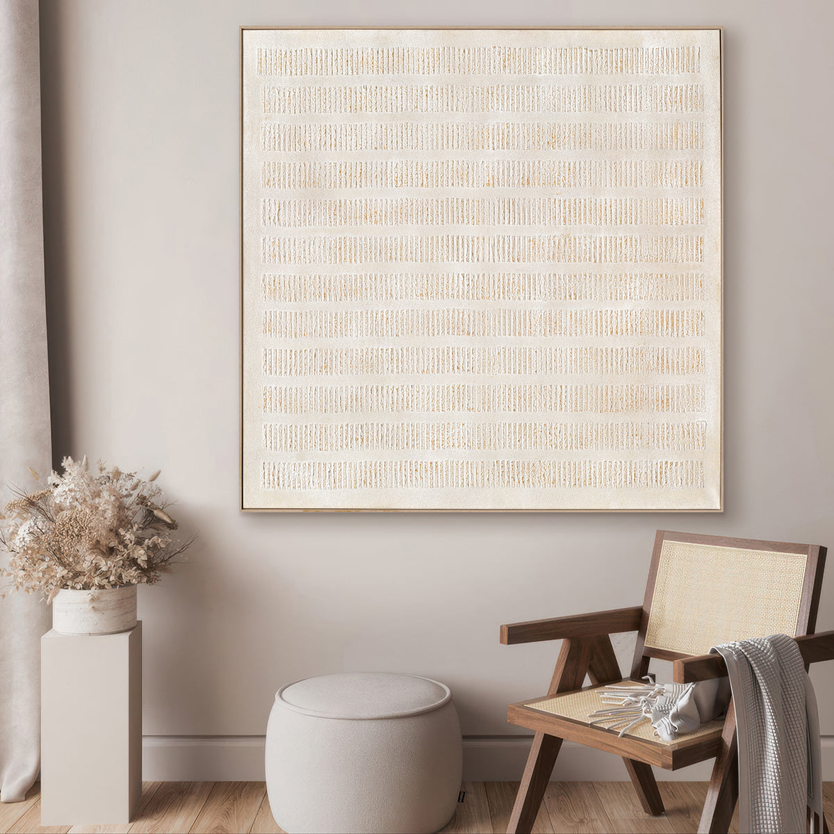Gold Drift Neutral Abstract Painting #P4514