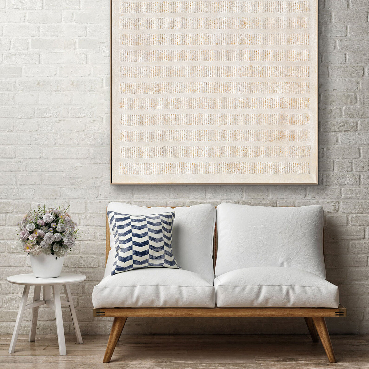 Gold Drift Neutral Abstract Painting #P4514