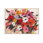 Bold Red-Orange Abstract Floral Art #P4658