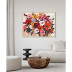 Bold Red-Orange Abstract Floral Art #P4658
