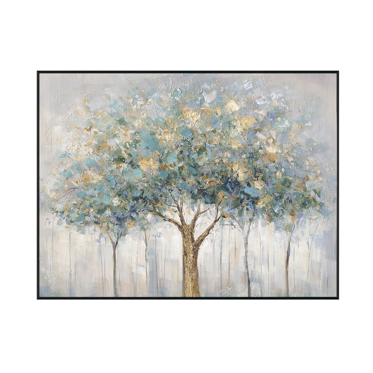 Golden Canopy Abstract Tree Painting #M3708