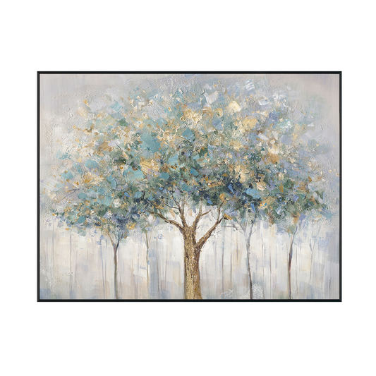 Golden Canopy Abstract Tree Painting #M3708