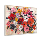 Bold Red-Orange Abstract Floral Art #P4658