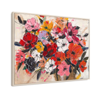 Bold Red-Orange Abstract Floral Art #P4658