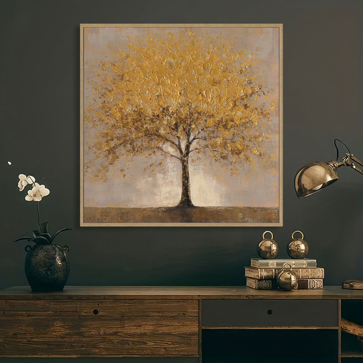 Golden Tree Oil Painting for Home Décor #P4694