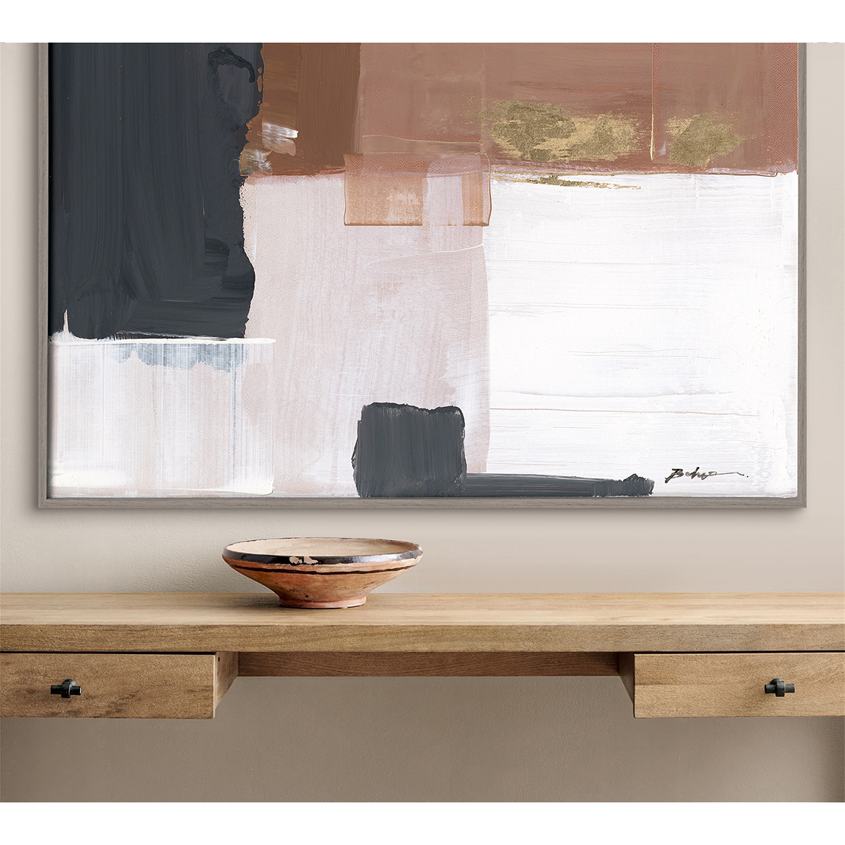 Copper Glow Abstract Painting #P5537