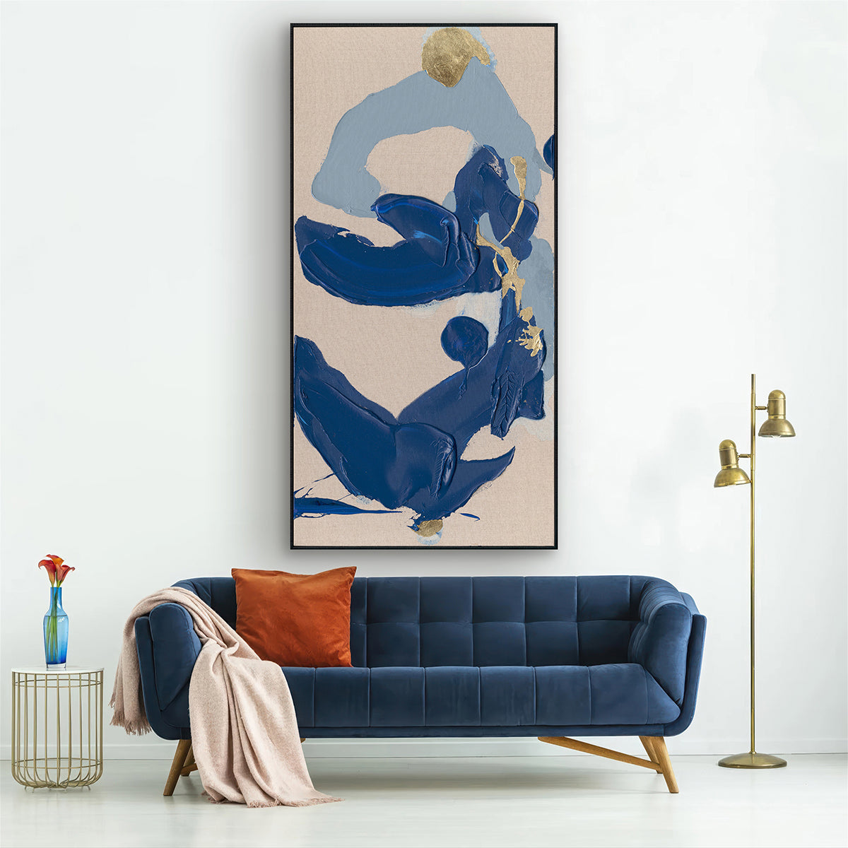 Serenity in Blue Textured Abstract #P5550