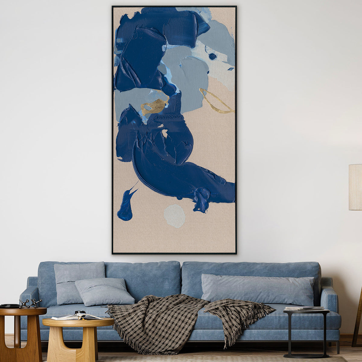 Blue Grey Gold Abstract Texture #P5551