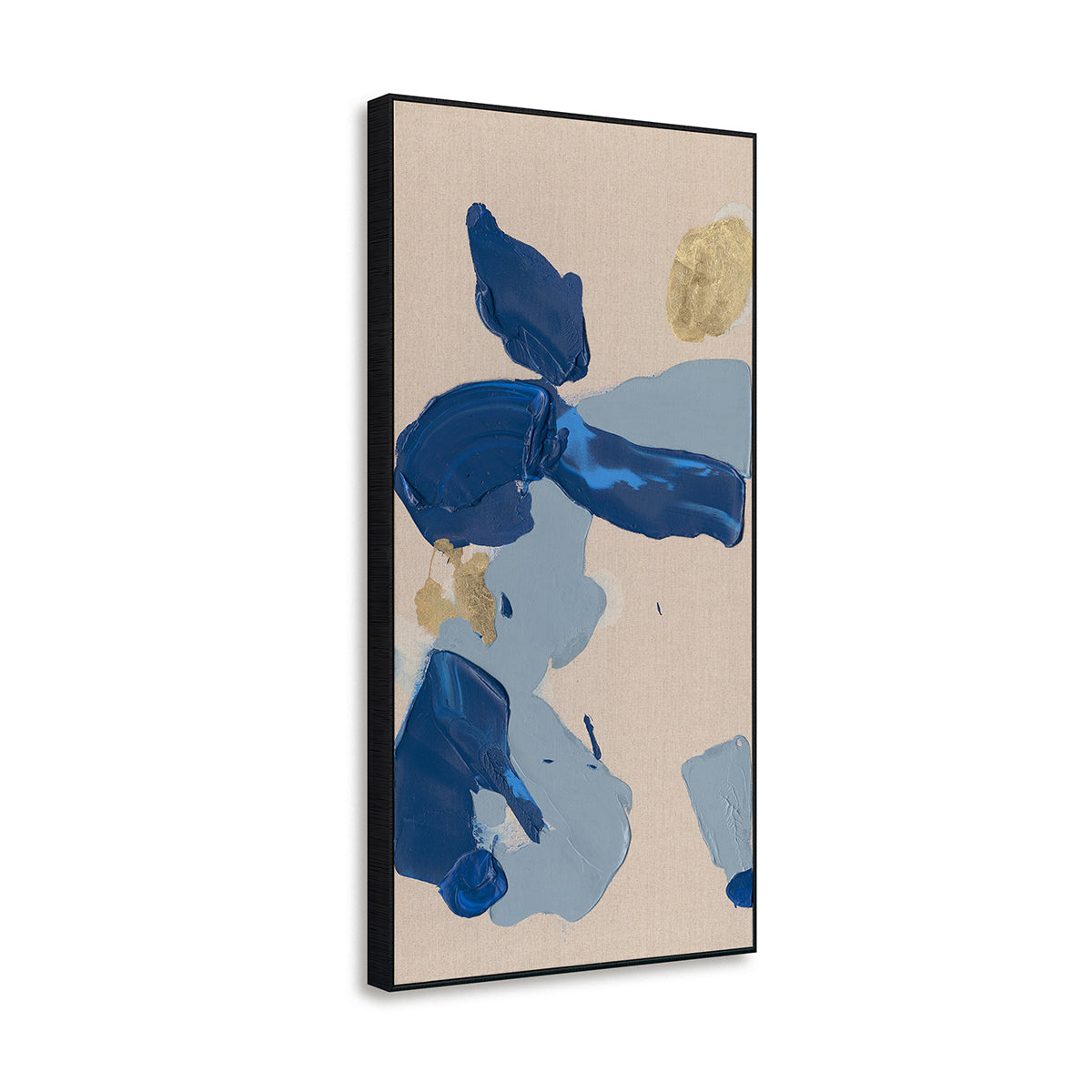Blue Grey Gold Abstract Painting #P5552