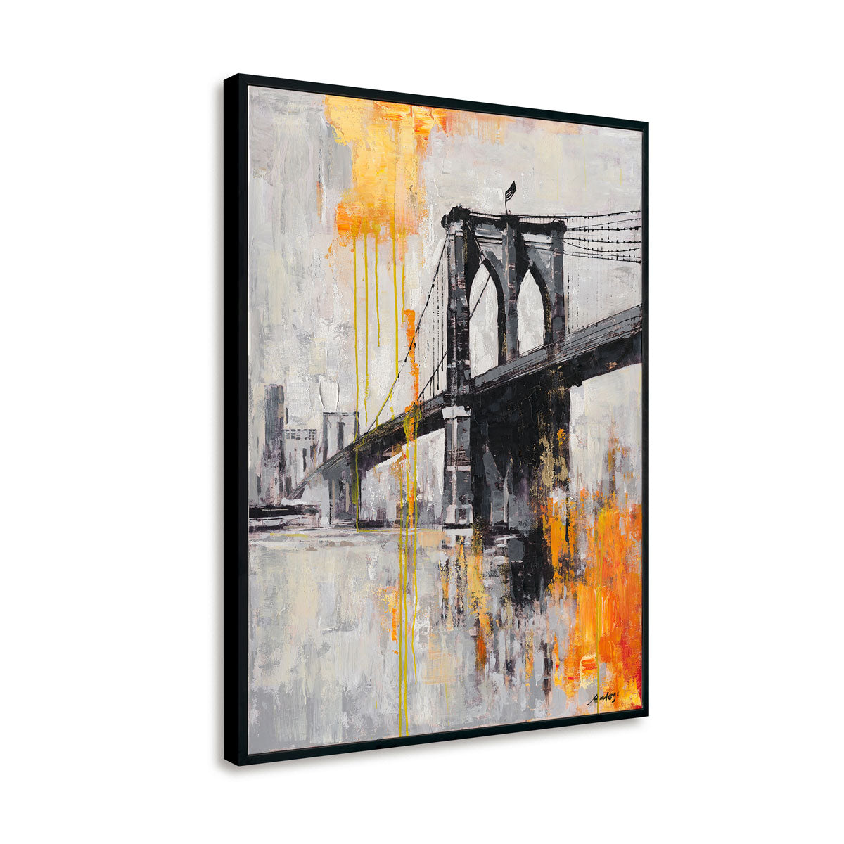 Urban Bridge Abstract Oil Painting #P5929