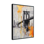 Urban Bridge Abstract Oil Painting #P5929