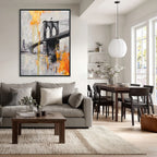 Urban Bridge Abstract Oil Painting #P5929