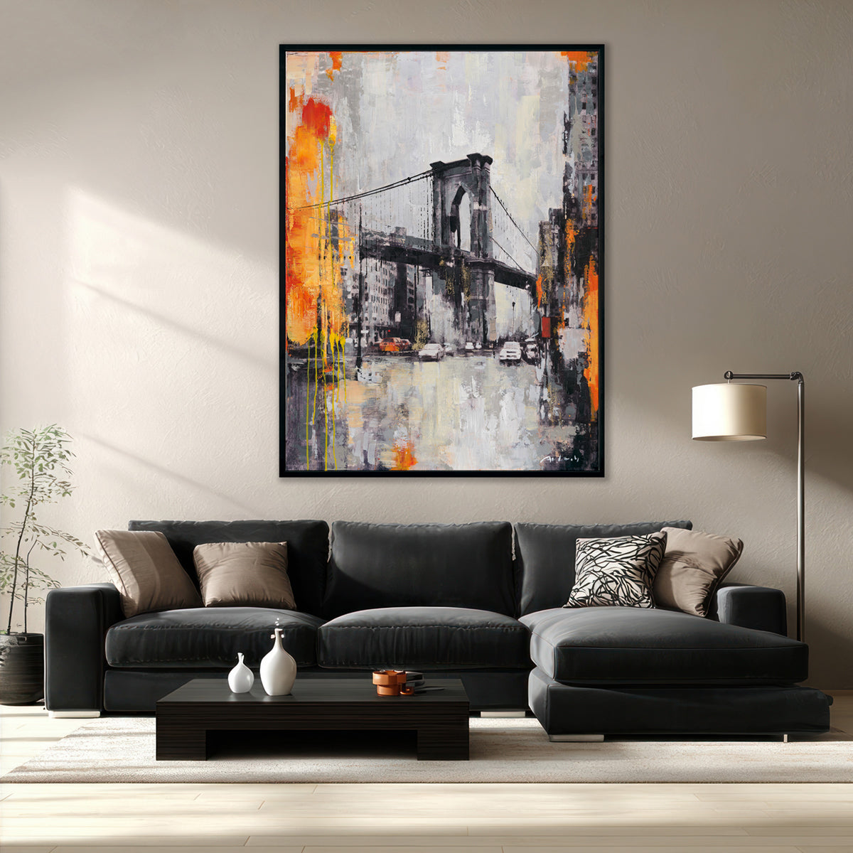 City Bridge Expressionist Wall Art #P5930