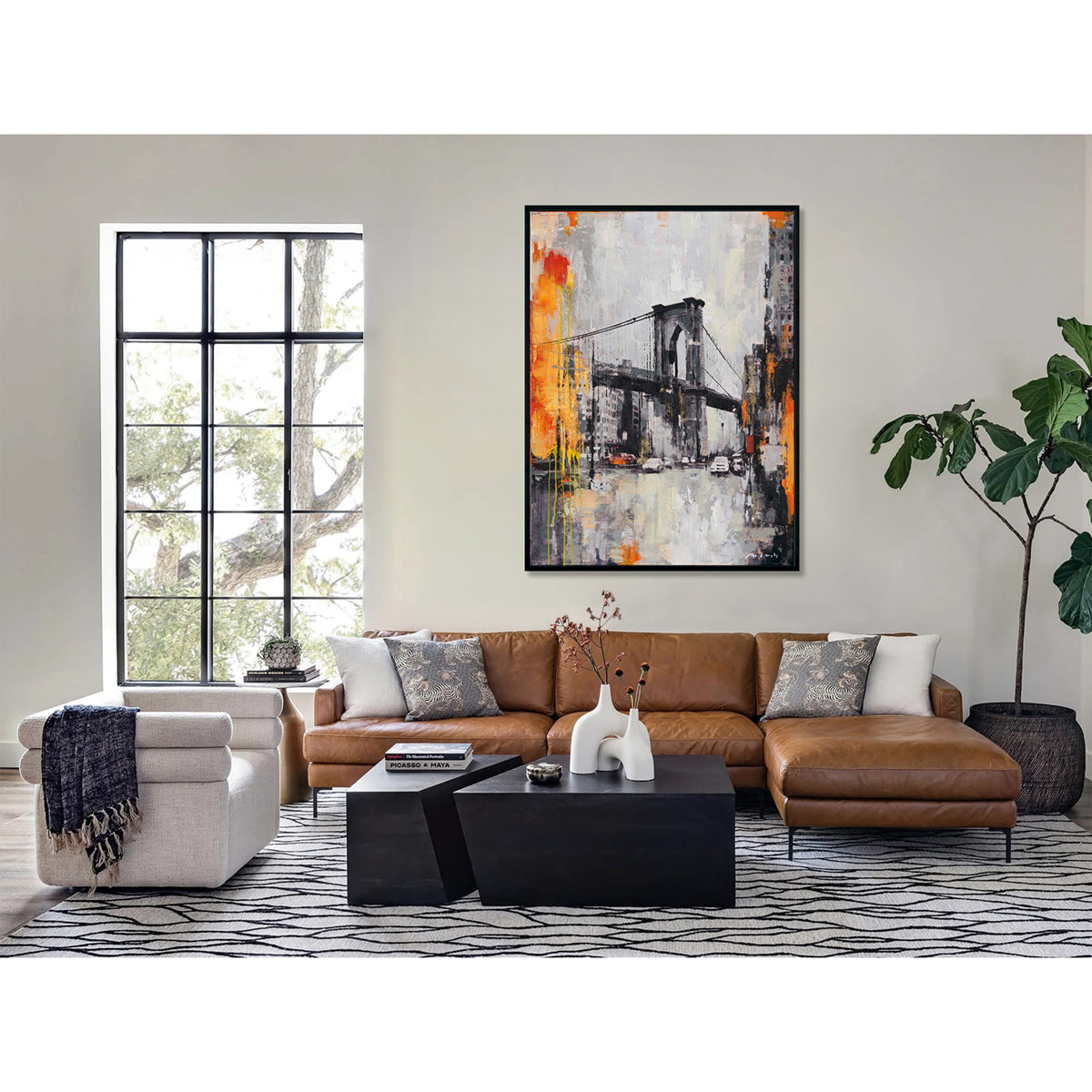 City Bridge Expressionist Wall Art #P5930