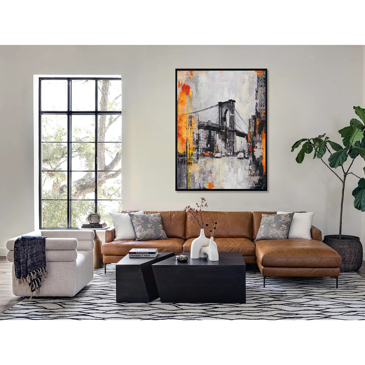 City Bridge Expressionist Wall Art #P5930