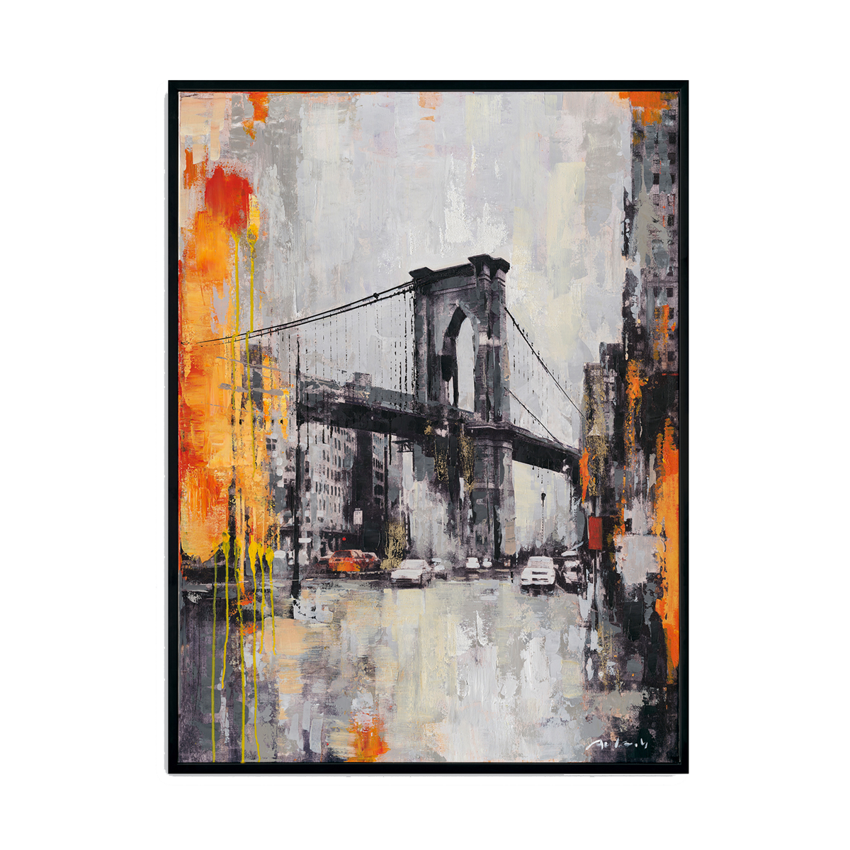 City Bridge Expressionist Wall Art #P5930