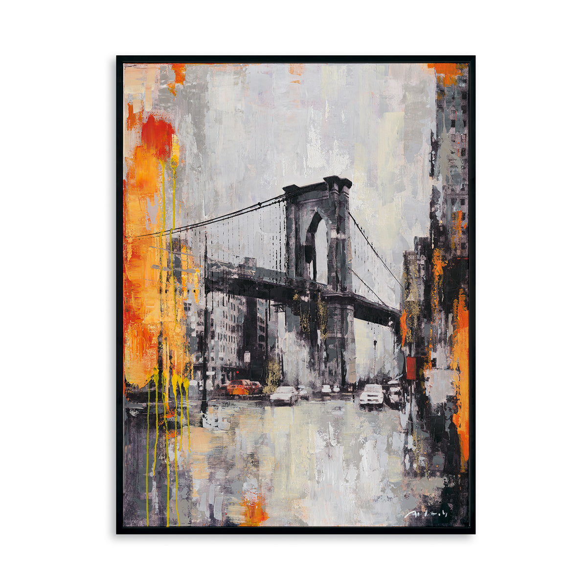 City Bridge Expressionist Wall Art #P5930