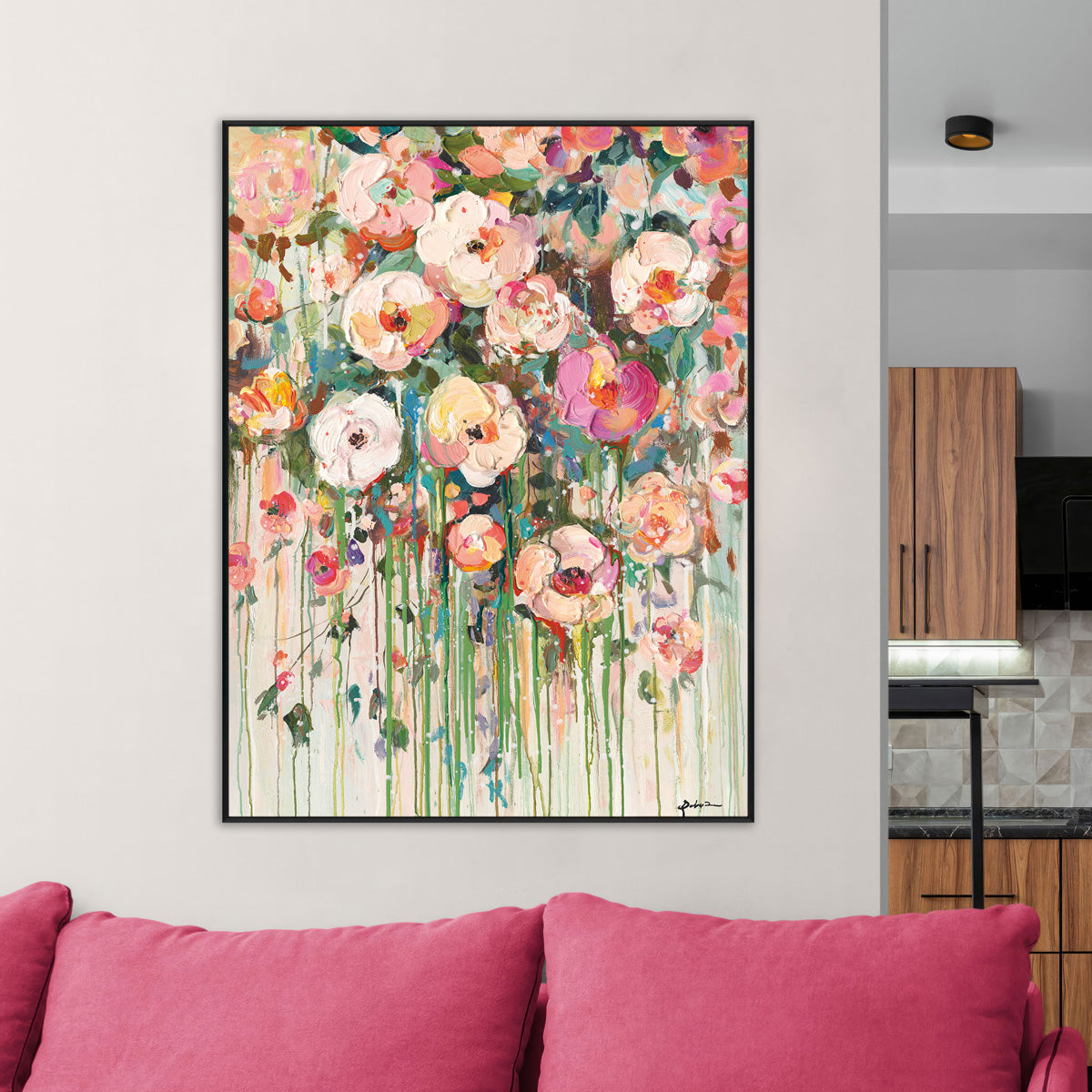 Bloom Cascade Floral Abstract Painting #P6211