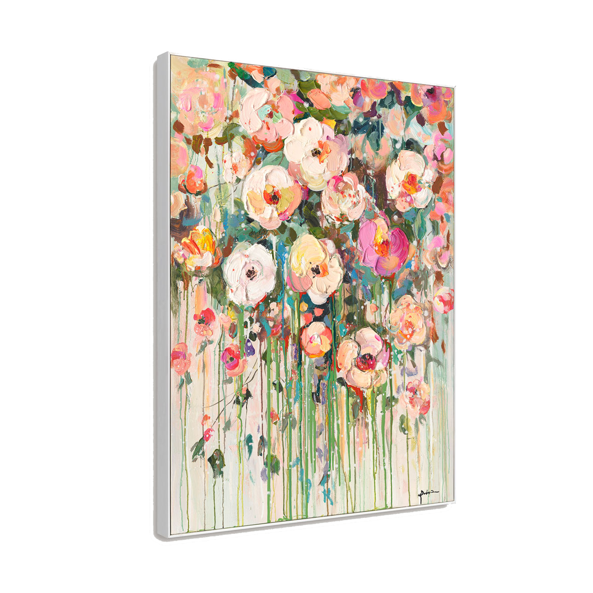 Bloom Cascade Floral Abstract Painting #P6211
