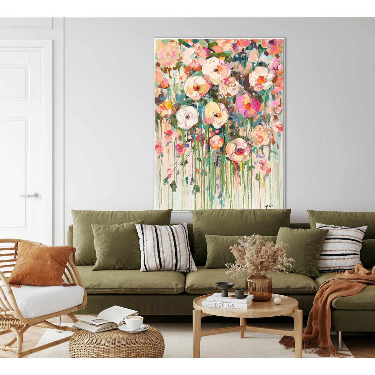 Bloom Cascade Floral Abstract Painting #P6211