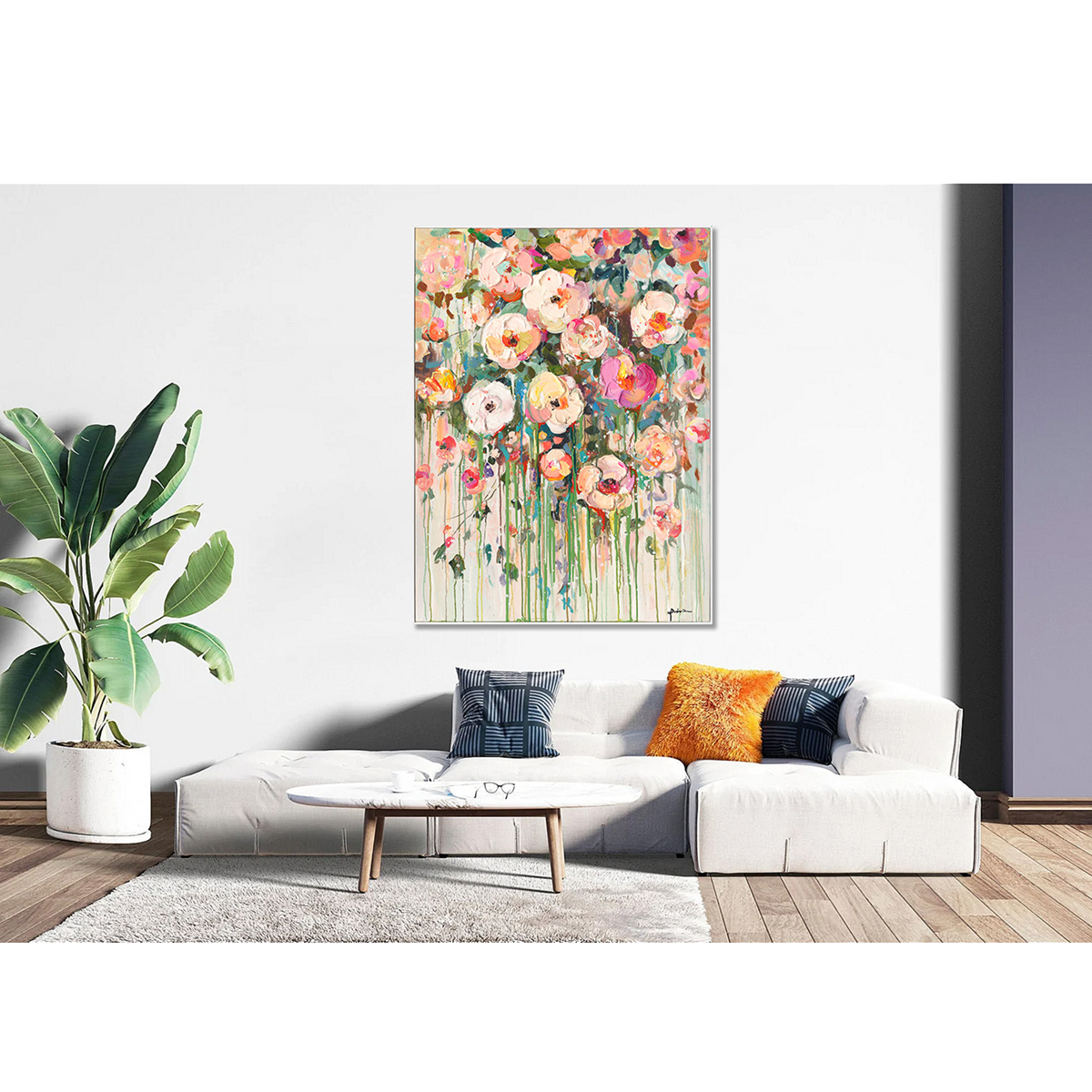 Bloom Cascade Floral Abstract Painting #P6211
