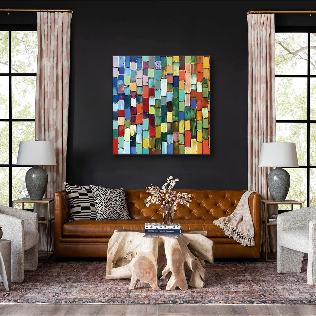 Chromatic Mosaic Abstract Painting #PFH2