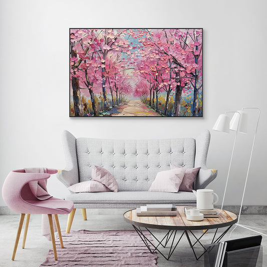 Blossom Path Textured Landscape Painting #PGK1 (132)