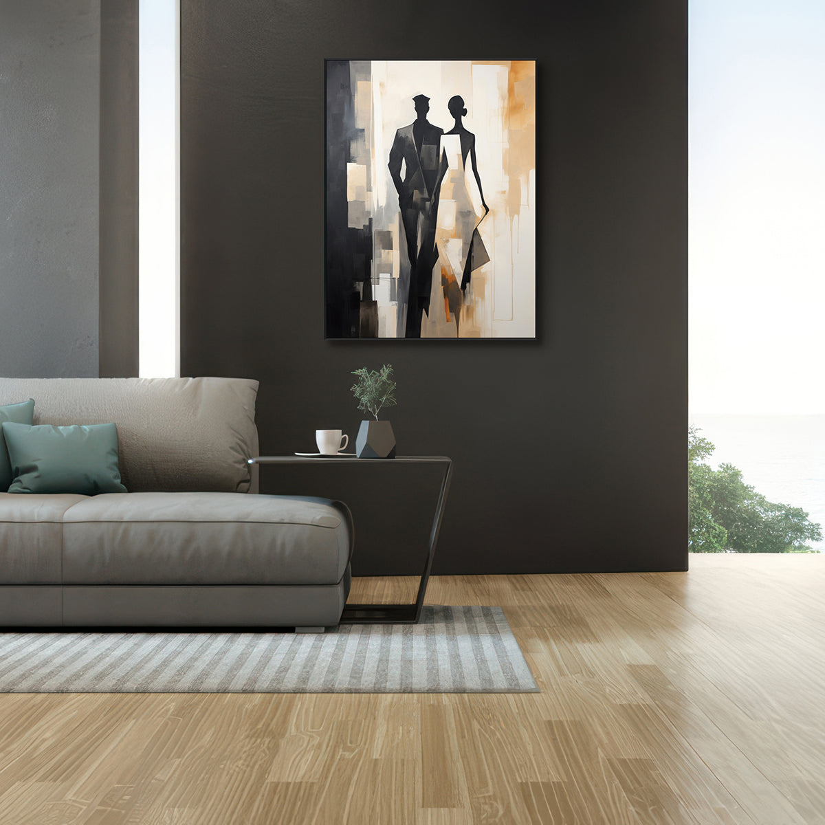 Ethereal Duo Modern Abstract Couple Painting #PH0105