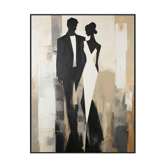 Timeless Grace Elegant Abstract Couple Painting #PH-0105