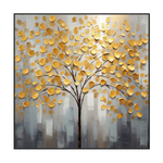 Golden Bloom Textured Tree Painting #PH0115