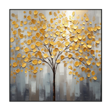 Golden Bloom Textured Tree Painting #PH0115