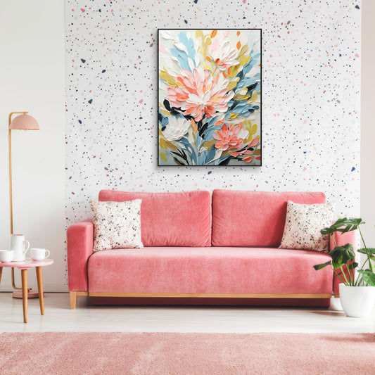 Petal Glow Textured Floral Abstract Painting #PH0129