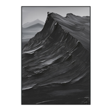 Midnight Ridge Black Textured Mountain Painting #PIS-6
