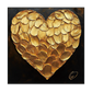 Golden Petal Heart Textured Abstract Painting #PIX-8