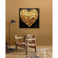 Golden Petal Heart Textured Abstract Painting #PIX-8
