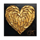 Golden Heart Textured Painting #PIX8