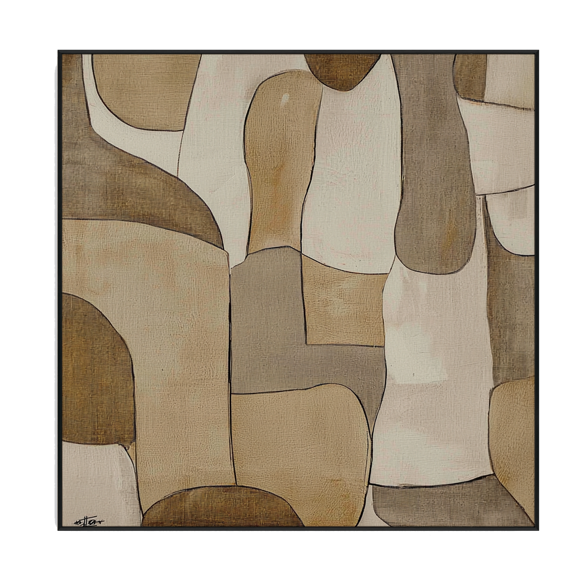 Earth Tone Harmony Minimalist Abstract Painting #PKK3