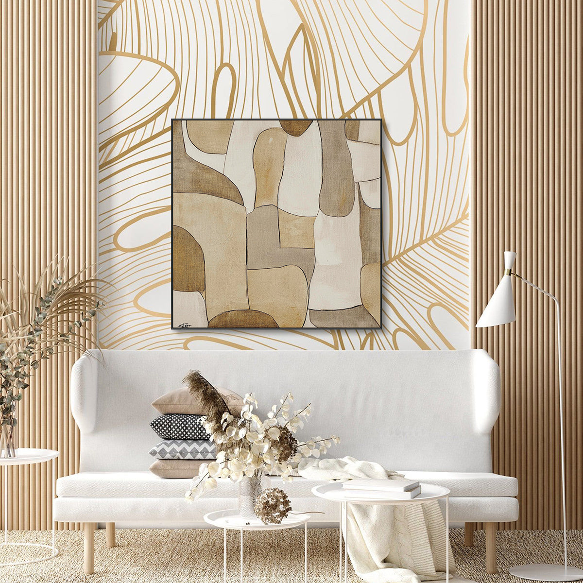 Earth Tone Harmony Minimalist Abstract Painting #PKK3