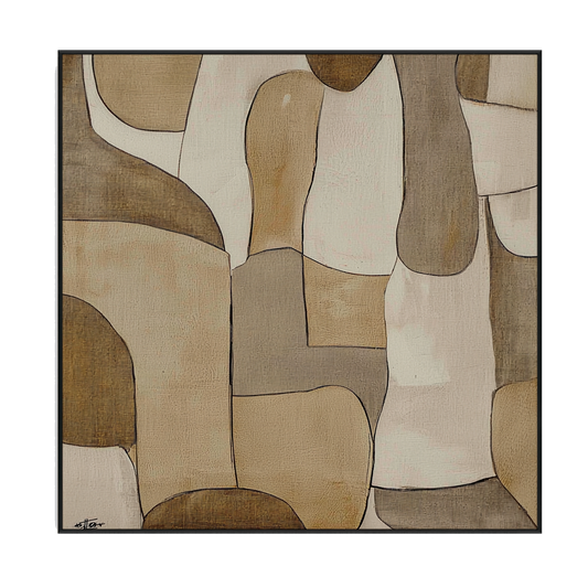 Earth Tone Harmony Minimalist Abstract Painting #PKK3